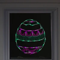 17" Pastel Lighted Easter Egg Spring Window Silhouette