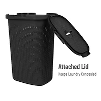 Mind Reader 60L Hamper Laundry Basket with Cutout Handles, 3-Pack