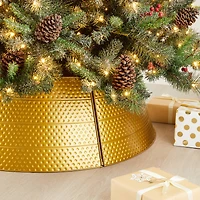 Glitzhome® 40.5" Christmas Gold Hammered Metal Tree Collar