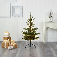 4ft. Pre-Lit Layered Washington Spruce Artificial Christmas Tree, Clear Lights