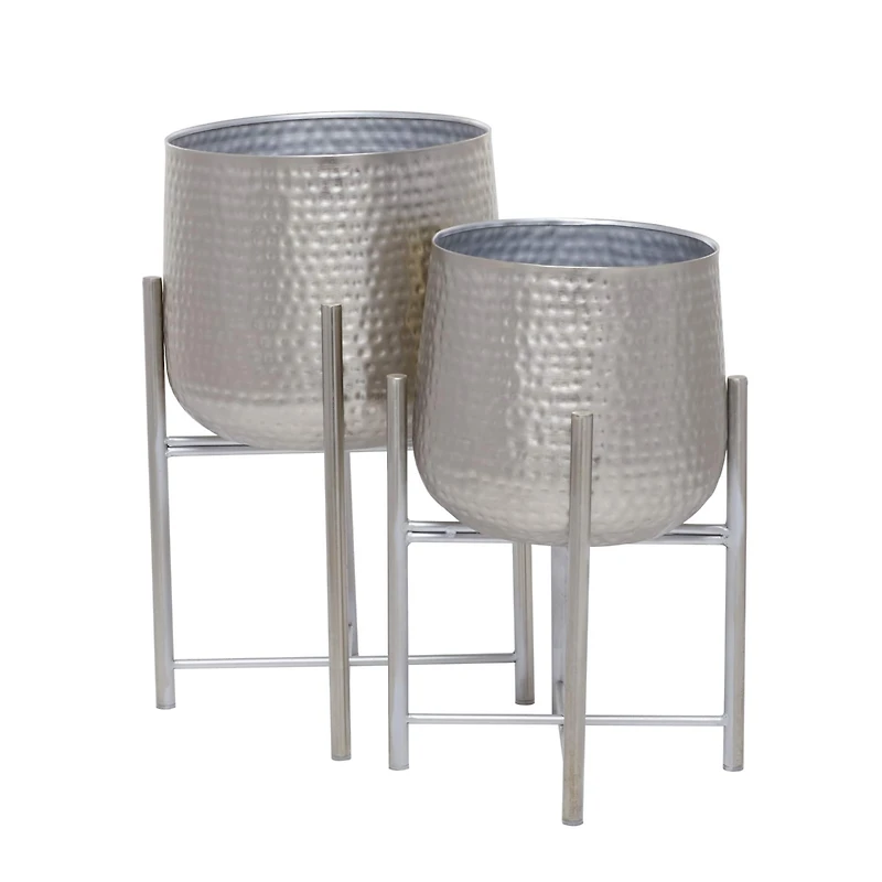 Silver Transitional Planter, Set of 2" 19", 16"