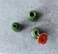 Hello Honey® Green Embossed Stoneware Vases Set