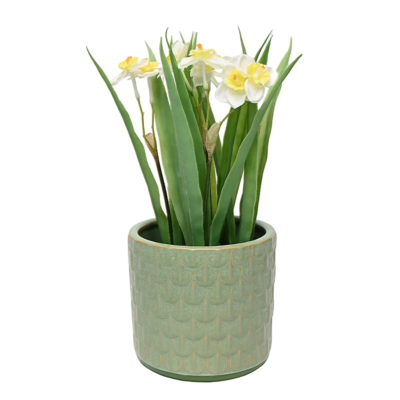5.5" Green Scallop Ceramic Pot by Ashland®