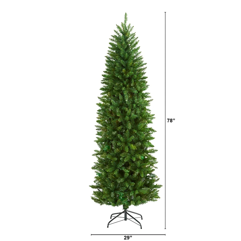 6.5ft. Unlit Slim Green Mountain Pine Artificial Christmas Tree