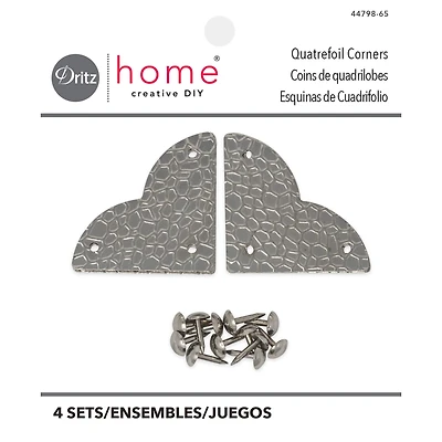Dritz Home Nickel Textured Quatrefoil Corners