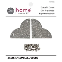Dritz Home Nickel Textured Quatrefoil Corners