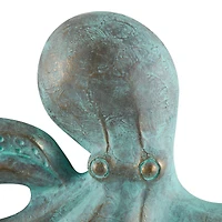 16" Blue Octopus Patina Sculpture