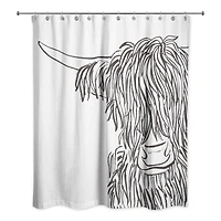 Wash-Up Cow Sketch 71" x 74" Shower Curtain