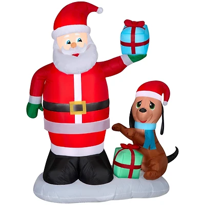 Airblown® 6ft. Inflatable Christmas Animated Santa & Puppy