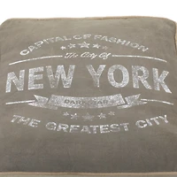 Grey Canvas Rustic Stool, 19" x 21" x 21"