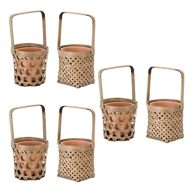 5" Tan Basket & Pot Holder Set