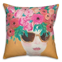 Flower Head Throw Pillow