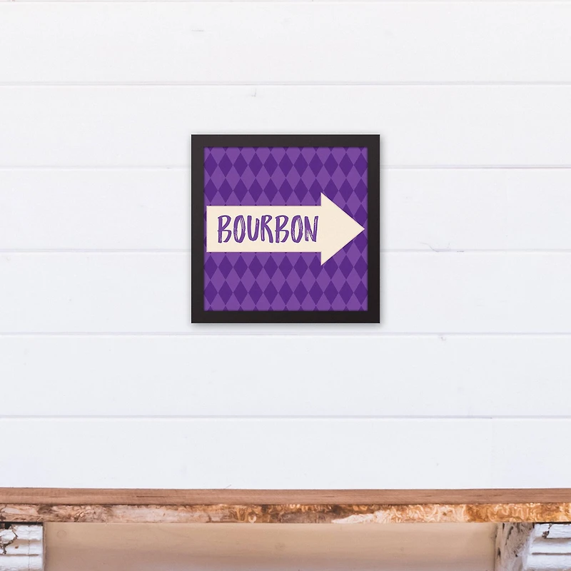 Bourbon Arrow Pattern Black Floating Framed Canvas
