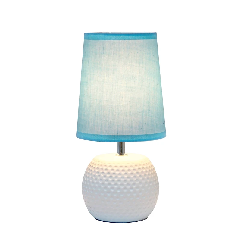 Simple Designs 11.5" Ceramic Table Lamp with Studded White Base