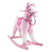 Toy Time Pink Plush Rocking Horse