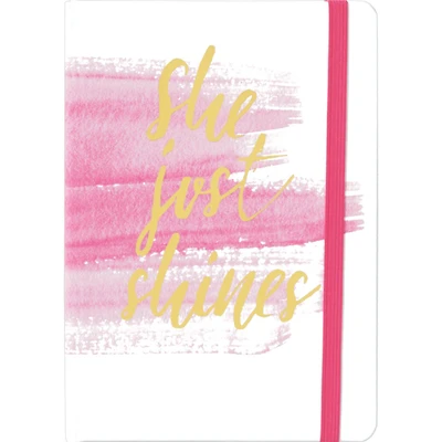 JAM Paper She Just Shines Hardcover Notebook with Elastic Band