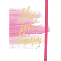 JAM Paper She Just Shines Hardcover Notebook with Elastic Band