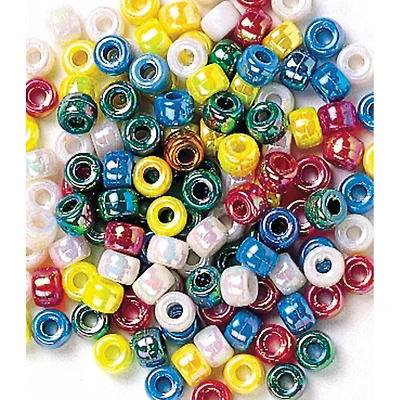 Creativity Street Metallic Pony Beads, 6mm x 9mm