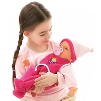Bayer Design 18" Princess Pink Hello Baby Multi Function Doll