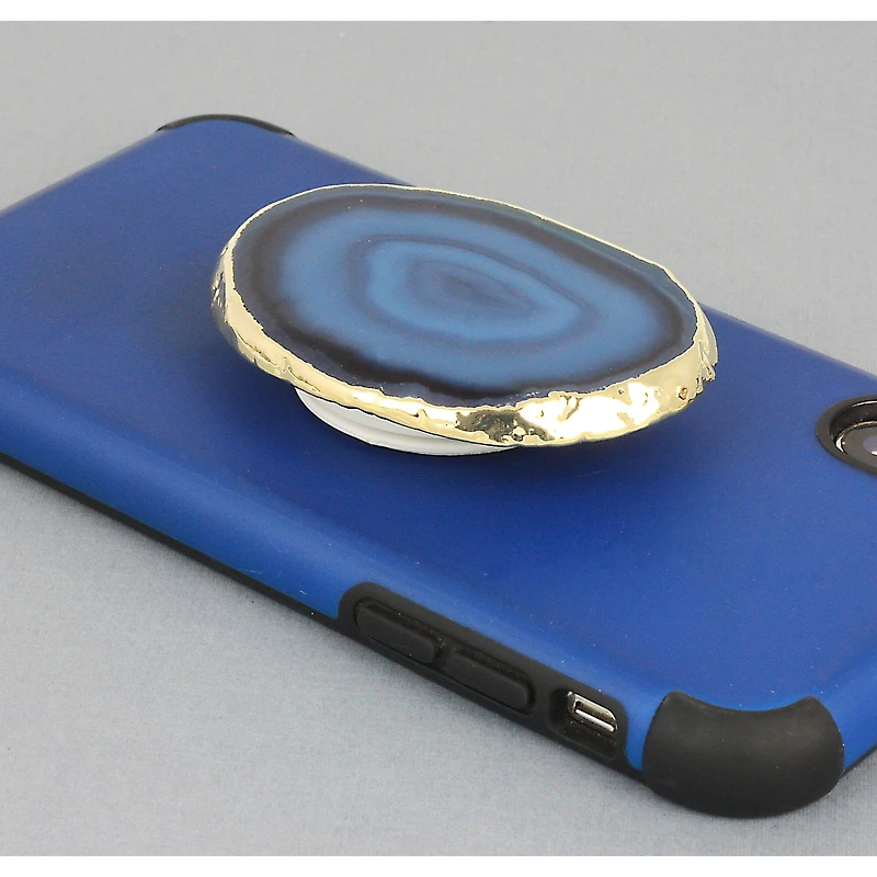 Agate Slice Gold Trim Phone Grip