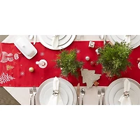 DII® 70" Red Embroidered Snowman Table Runner