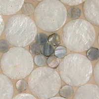 Hello Honey® 14.5" White & Natural Round Decorative Capiz Bowl