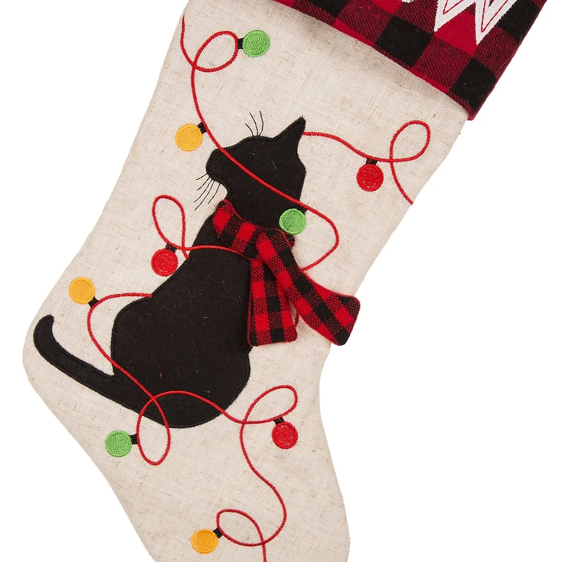 Glitzhome® 21" LED Cat Christmas Stockings, 2ct.
