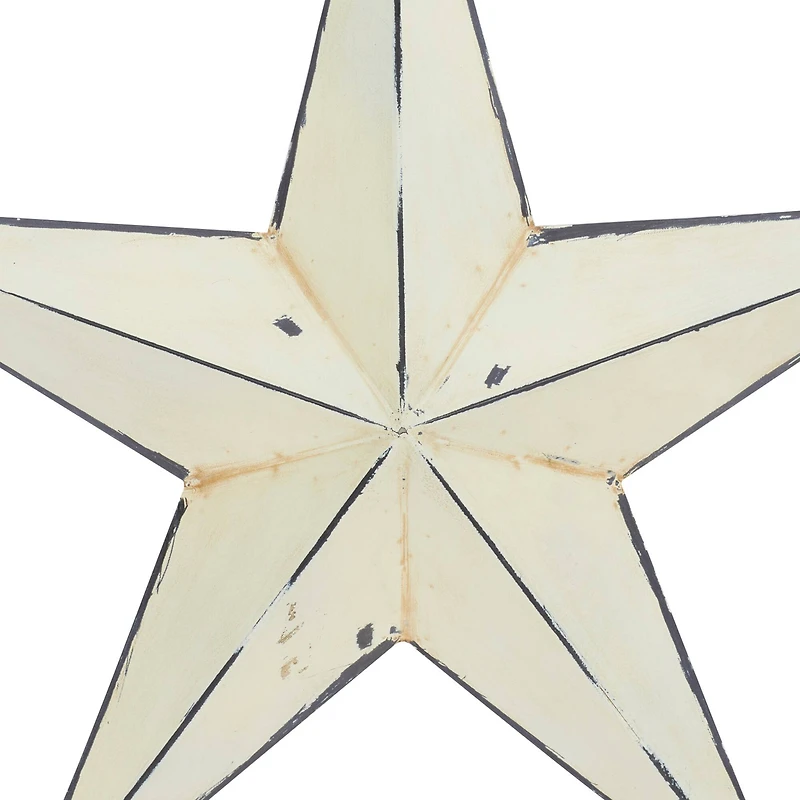 Cream Stars Rustic Metal Wall Decor Set