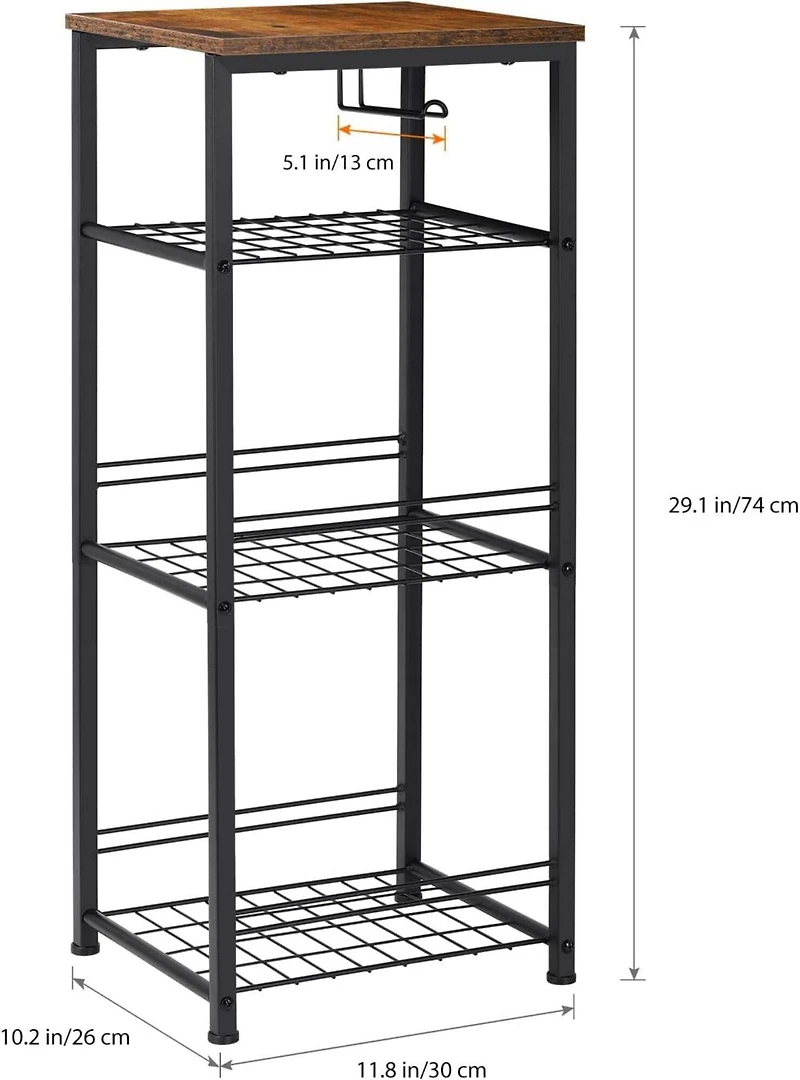 NEX™ 29" Freestanding 4-Tier Storage Shelf with Toilet Paper Holder