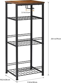 NEX™ 29" Freestanding 4-Tier Storage Shelf with Toilet Paper Holder