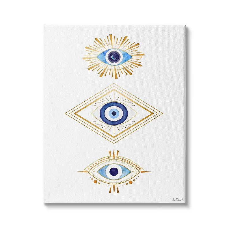 Stupell Industries Eye Of Providence Abstract Deco Arrangement Vivid Blue Canvas Wall Art