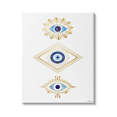 Stupell Industries Eye Of Providence Abstract Deco Arrangement Vivid Blue Canvas Wall Art