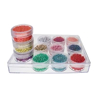 The Beadsmith® 6.5'' x 5'' x 1'' Clear Storage Box with Jars