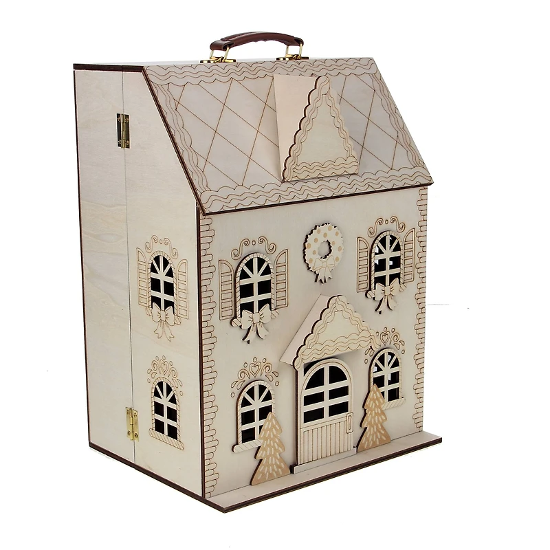 12.25" Unfinished Winter Home DIY Wood Dollhouse by Make Market®