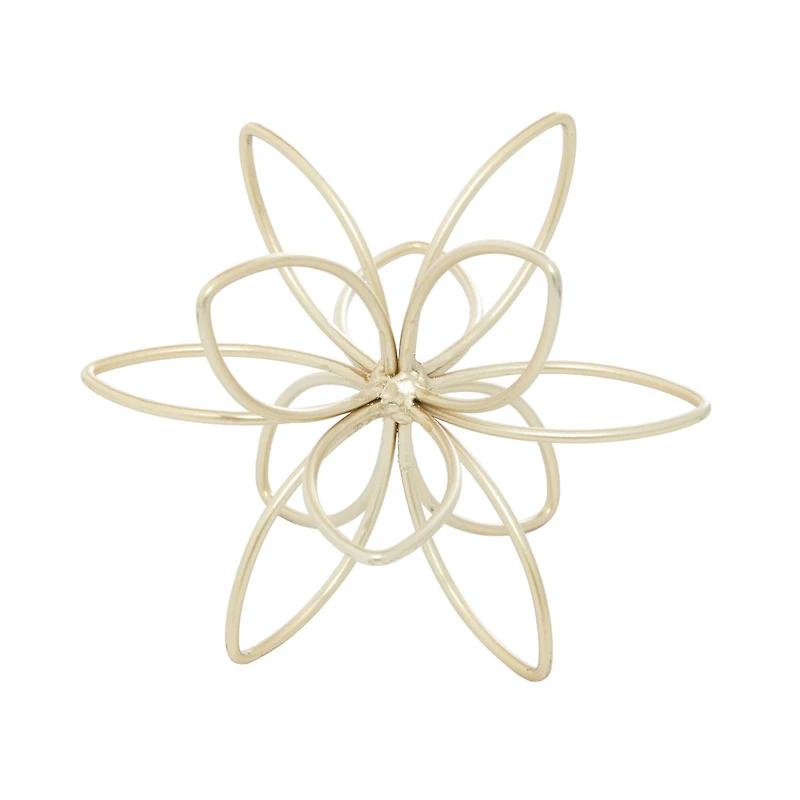 CosmoLiving by Cosmopolitan Gold Metal Abstract Flower Sculpture Set