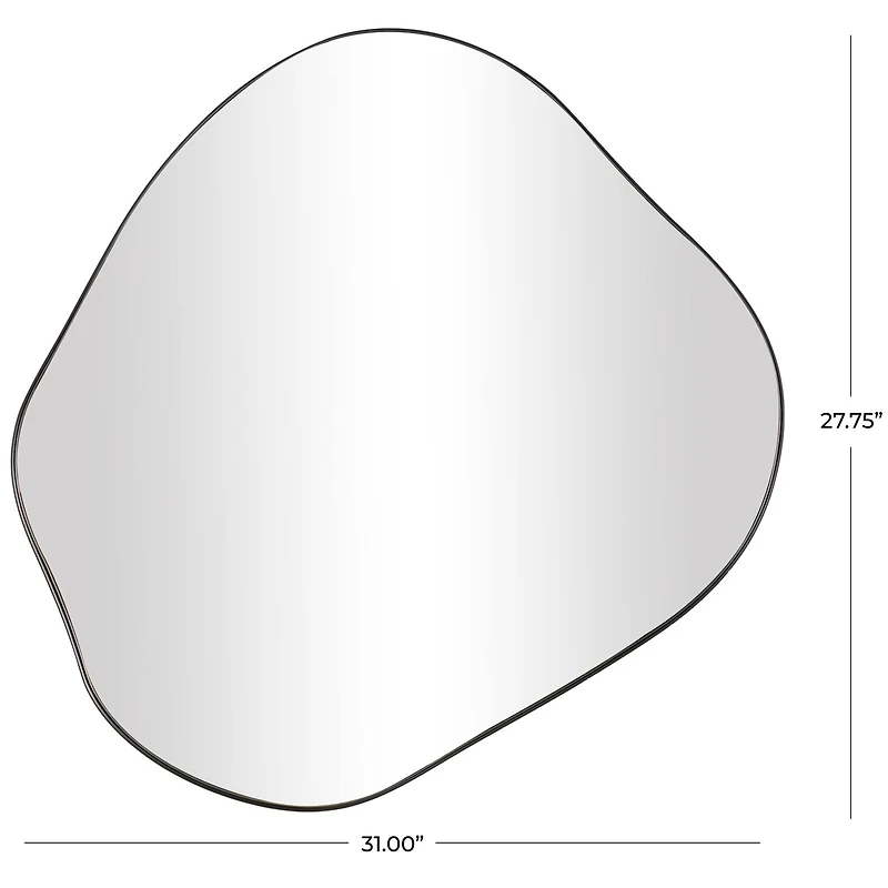 CosmoLiving by Cosmopolitan 31" x 28" Black Metal Abstract Wavy Wall Mirror