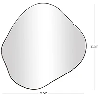 CosmoLiving by Cosmopolitan 31" x 28" Black Metal Abstract Wavy Wall Mirror