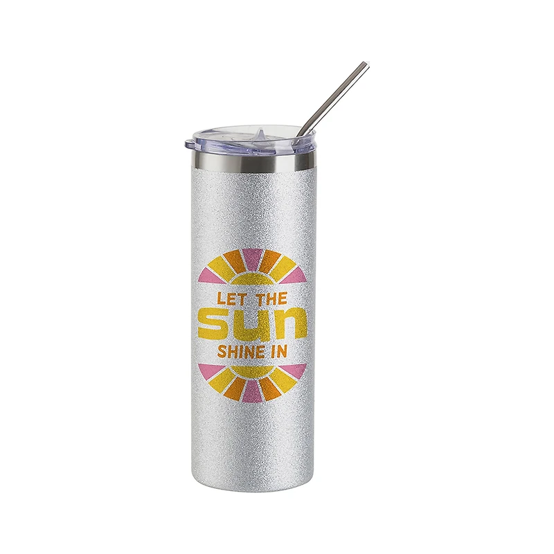 Craft Express 20oz. Sublimation Glitter Skinny Tumblers, 4ct.
