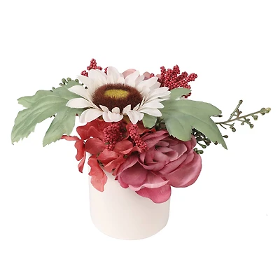 7" Pink Ranunculus & Hydrangea Mix in Ceramic Pot by Ashland®