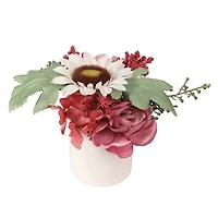 7" Pink Ranunculus & Hydrangea Mix in Ceramic Pot by Ashland®