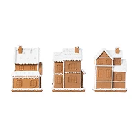 Glitzhome® 5.5" Christmas Resin Gingerbread House Table Decor Set