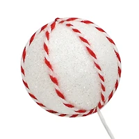 11.75" Red & White Ball & Twine Ornament Pick by Ashland®