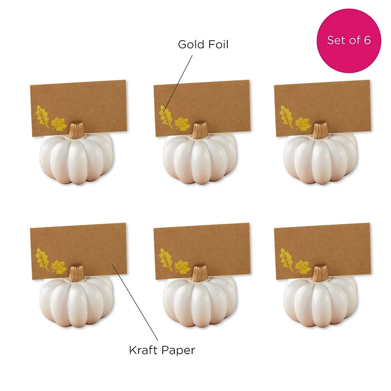 Kate Aspen White Pumpkin Place Card Holder Set, 6ct.