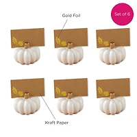 Kate Aspen White Pumpkin Place Card Holder Set, 6ct.