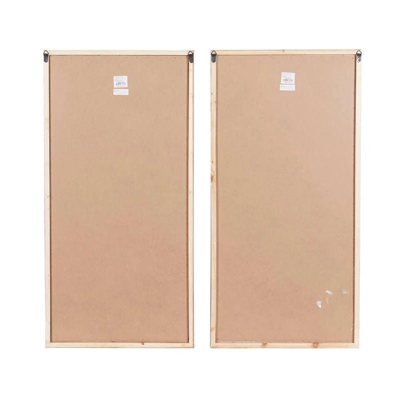 Set of 2 Brown Wood Farmhouse Wine Wall Art, 20" x 40"