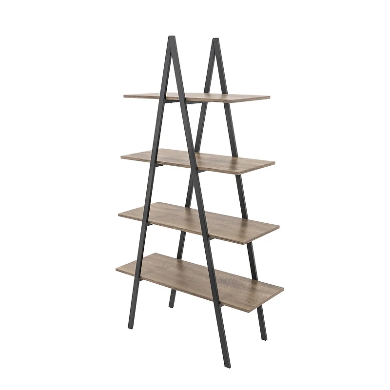 Glitzhome® 5.5ft. Modern Industrial 4-Tier A-Frame Open Ladder Bookshelf