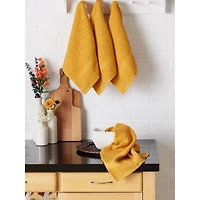 DII® Solid Honey Gold Waffle Terry Dish Towels, 4ct.