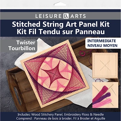 Leisure Arts® Intermediate Twister Wood Stitched String Art Panel Kit