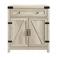 Walker Edison White Oak Farmhouse Barn Door Accent Cabinet