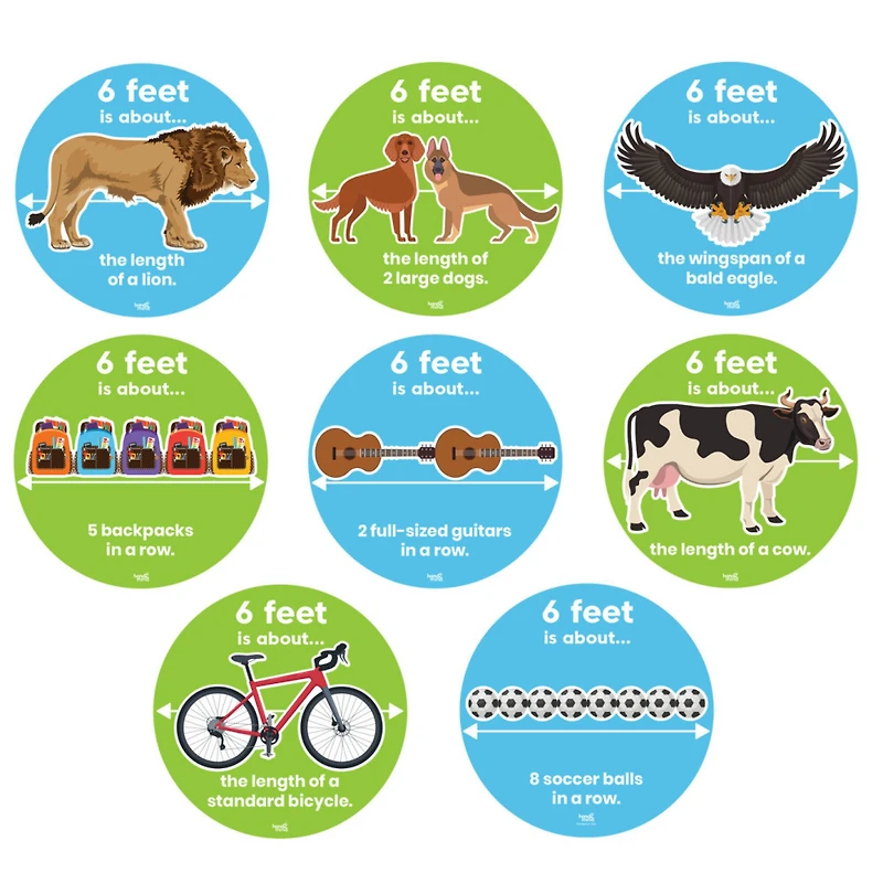 Hand2mind® Social Distance Circles Floor Decals, 8ct.